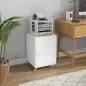 Mueble Archivador con Ruedas Estante Ajustable y Puerta de Metal para Tamaño A4 para Estudio 38x38,5x55,5 cm Blanco