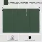 2 Paredes Laterales para Carpa 295x195 cm con Ventana Enrollable y Puerta con Cremallera para Carpa 3x3 m o 3x6 m Verde