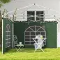 2 Paredes Laterales para Carpa 295x195 cm con Ventana Enrollable y Puerta con Cremallera para Carpa 3x3 m o 3x6 m Verde