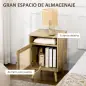 Juego de 2 Mesillas de Noche Estilo Cannage con Puerta y Estante Abierto Mesas Auxiliares 39x35x60 cm Natural Juego de 2 Mesillas de Noche Estilo Cannage con Puerta y Estante Abierto Mesas Auxiliares 39x35x60 cm Natural