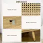 Juego de 2 Mesillas de Noche Estilo Cannage con Puerta y Estante Abierto Mesas Auxiliares 39x35x60 cm Natural Juego de 2 Mesillas de Noche Estilo Cannage con Puerta y Estante Abierto Mesas Auxiliares 39x35x60 cm Natural