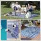 Alfombra Reversible 182x274 cm Estilo Moderno para Terraza Balcón Patio Camping Playa Azul Oscuro y Blanco