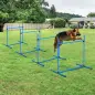 Set de Entrenamiento de Agilidad para Perros 4 Piezas Obstáculos Vallas de Salto con Altura Ajustable 99x65x94 cm Azul
