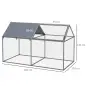 Parque para Mascotas de Acero con 1 Puerta Superior y 1 Tela Superior de Anti-UV para Exterior 198x100x120 cm Plata