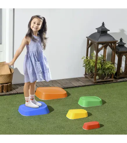 Juego de Equilibrio Infantil Set de 5 Piezas para Entrenamiento de Equilibrio y Coordinación 36x27,5x31 cm Multicolor