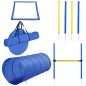 Set de Entrenamiento de Agilidad para Perros Obstáculos de Salto con Altura Ajustable Túnel para Perros Azul y Amarillo