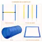 Set de Entrenamiento de Agilidad para Perros Obstáculos de Salto con Altura Ajustable Túnel para Perros Azul y Amarillo