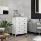 Cómoda con 5 Cajones Sifonier de Dormitorio para Salón Oficina Estudio Estilo Moderno 74x40x91 cm