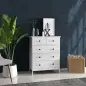 Cómoda con 5 Cajones Sifonier de Dormitorio para Salón Oficina Estudio Estilo Moderno 74x40x91 cm