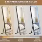 Espejo de Cuerpo Entero con Luces LED Espejo de Pie 151,5x50 cm Independiente o Pared con Luz Ajustable de 3 Colores