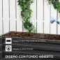 Jardinera Exterior de Acero con Diseño de Escalera para Cultivos Plantas Flores 120x101x58 cm Gris Oscuro