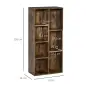 Estantería Librería de Madera Armario de Libros con 7 Compartimentos para Plantas Archivos 50x24x106 cm Marrón Rústico