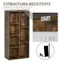 Estantería Librería de Madera Armario de Libros con 7 Compartimentos para Plantas Archivos 50x24x106 cm Marrón Rústico