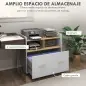 Armario Archivador con Ruedas Cajón Barras Colgantes para Tamaño A4 y 2 Compartimentos 76x40x75,5 cm Roble y Blanco