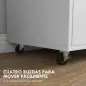 Armario Archivador con Ruedas Cajón Barras Colgantes para Tamaño A4 y 2 Compartimentos 76x40x75,5 cm Roble y Blanco