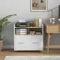 Armario Archivador con Ruedas Cajón Barras Colgantes para Tamaño A4 y 2 Compartimentos 76x40x75,5 cm Roble y Blanco