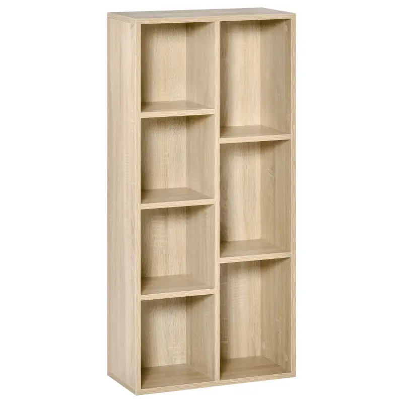 Estantería Librería de Madera Armario de Libros con 7 Compartimentos para Plantas Archivos 50x24x106 cm Roble