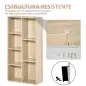 Estantería Librería de Madera Armario de Libros con 7 Compartimentos para Plantas Archivos 50x24x106 cm Roble