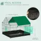 Jaula para Animales Pequeños con 2 Puertas Parque para Mascotas con Toldo y Base con Tela 90x75x75 cm Negro y Verde