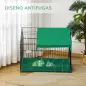 Jaula para Animales Pequeños con 2 Puertas Parque para Mascotas con Toldo y Base con Tela 90x75x75 cm Negro y Verde