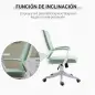 Silla de Escritorio Giratoria Silla de Oficina Basculante con Reposabrazos y Altura Ajustable 62x69x92-100 cm Verde