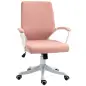 Silla de Escritorio Giratoria Silla de Oficina Basculante con Reposabrazos y Altura Ajustable 62x69x92-100 cm Rosa