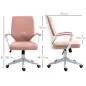 Silla de Escritorio Giratoria Silla de Oficina Basculante con Reposabrazos y Altura Ajustable 62x69x92-100 cm Rosa