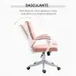 Silla de Escritorio Giratoria Silla de Oficina Basculante con Reposabrazos y Altura Ajustable 62x69x92-100 cm Rosa
