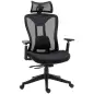 Silla de Escritorio de Malla con Reposacabezas Ajustable Soporte Lumbar y Reposabrazos 3D 70x66x128 cm Negro Silla de Escritorio de Malla con Reposacabezas Ajustable Soporte Lumbar y Reposabrazos 3D 70x66x128 cm Negro