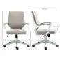 Silla de Escritorio Giratoria Silla de Oficina Basculante con Reposabrazos y Altura Ajustable 62x69x92-100 cm Beige