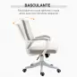 Silla de Escritorio Giratoria Silla de Oficina Basculante con Reposabrazos y Altura Ajustable 62x69x92-100 cm Beige