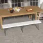 Banco Exterior Plegable de 3 Plazas con Marco de Acero Carga 360 kg para Patio Terraza Balcón Camping 183x28x43cm Blanco