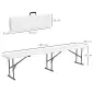 Banco Exterior Plegable de 3 Plazas con Marco de Acero Carga 360 kg para Patio Terraza Balcón Camping 183x28x43cm Blanco
