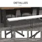 Banco Exterior Plegable de 3 Plazas con Marco de Acero Carga 360 kg para Patio Terraza Balcón Camping 183x28x43cm Blanco