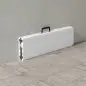 Banco Exterior Plegable de 3 Plazas con Marco de Acero Carga 360 kg para Patio Terraza Balcón Camping 183x28x43cm Blanco