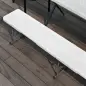Banco Exterior Plegable de 3 Plazas con Marco de Acero Carga 360 kg para Patio Terraza Balcón Camping 183x28x43cm Blanco