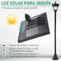 Farola Solar para Jardín con Panel Solar Encendido Automático y Marco de Acero Inoxidable 18x18x160 cm Negro
