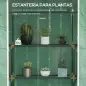 Invernadero con 1 Puerta 2 Ventanas y Estantes de 2 Niveles en Forma de U para Cultivo de Plantas 140x73x190 cm Verde