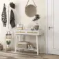 Consola Recibidor Mesa de Entrada con 2 Cajones de Diseño de Ratán y Estante Abierto para Pasillo 100x30x81 cm Blanco