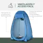 Tienda de Ducha Portátil con Bolsillo Bolsa de Transporte y UV 20+ para Baño Inodoro 126x124x189 cm Azul