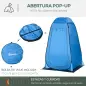 Tienda de Ducha Portátil con Bolsillo Bolsa de Transporte y UV 20+ para Baño Inodoro 126x124x189 cm Azul