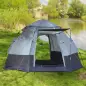 Tienda de Camping para 2-3 Personas con 2 Puertas Impermeable Anti-UV Palanca Automática 260x260x150 cm Negro y Gris
