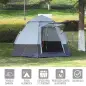 Tienda de Camping para 2-3 Personas con 2 Puertas Impermeable Anti-UV Palanca Automática 260x260x150 cm Negro y Gris