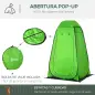 Tienda de Ducha Portátil con Bolsillo Bolsa de Transporte y UV 20+ para Baño Inodoro 126x124x189 cm Verde