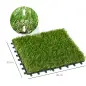 Césped Sintético de 10 Piezas 30x30 cm con Altura de Hierba 25 mm Anti-UV Alfombra Césped Artificial Verde Oscuro