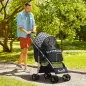 Carrito para Mascotas con 2 Puertas Ventana de Malla Cesta de Almacenamiento Cuerda de Seguridad 80x44,5x97 cm Negro