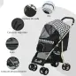 Carrito para Mascotas con 2 Puertas Ventana de Malla Cesta de Almacenamiento Cuerda de Seguridad 80x44,5x97 cm Negro