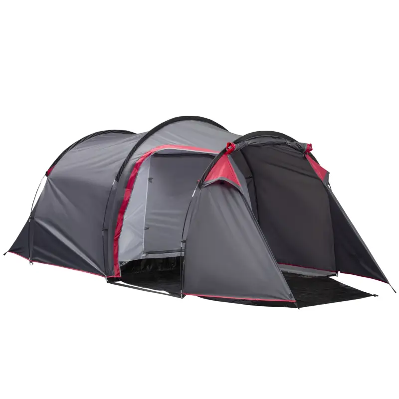 Tienda de Campaña Familiar 2-3 Personas Plegable Impermeable a Prueba de UV 20+ con Vestíbulo 426x206x154 cm Gris Oscuro