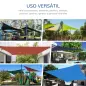 Toldo Vela Rectangular 4x3 m Protección Rayos UV con Bolsa de Transporte Anillas de Acero Inoxidable y Cuerdas Gris