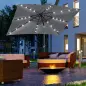 Parasol de Terraza 268x205x248 cm con Techo Inclinable hasta 45° Luces LED Solares e Impermeable Gris Oscuro
